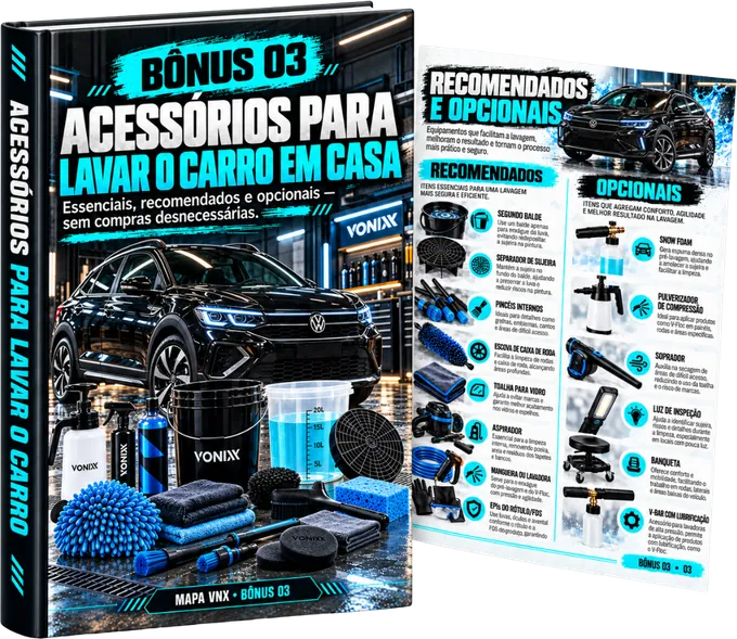 Capa do Bônus 3 e a página de acessórios recomendados e opcionais