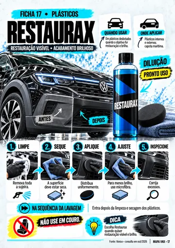 Ficha 17: RESTAURAX, restauração visível de plásticos